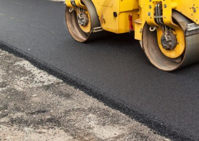 81158374 - new asphalt road. road asphalt works.  construction works